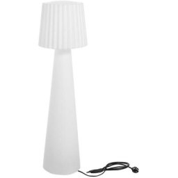 Lampadaire lumineux design filaire abat-jour ondulé pour extérieur led blanc lady H150cm culot E27