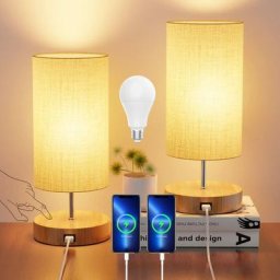 Lot de 2 Lampe de Chevet Tactile, Lampe de Table 3 Températures de Couleur et Luminosité Continue,