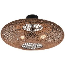 Plafonnier Hedda Noir mat 2x40W E27 - Marron Bois Bronze Rouille