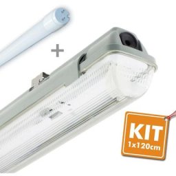 Eclairage Design - Kit Boitier led 18W 120cm T8 étanche + Tube led Température de Couleur: Blanc