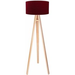 Bps Koncept - Lampadaire glamour 010p-023 - Bois clair, rouge, argent