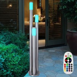 Lampadaire extérieur, dimmable avec télécommande, lampadaire led extérieur en acier inoxydable,