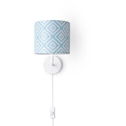 Paco Home - Applique Abat-Jour Tissu Lampe à Poser Lampe De Chevet E14 Vintage Rétro Ronde Lampe
