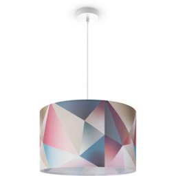 Paco Home - Plafonnier Abat-Jour Tissu Suspension E27 Chambre Rond Lampe à suspension - Blanc,
