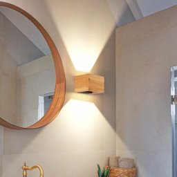 Applique murale lampe en bois lampe design salon Up Down réglable, métal marron noir, 1x led 8
