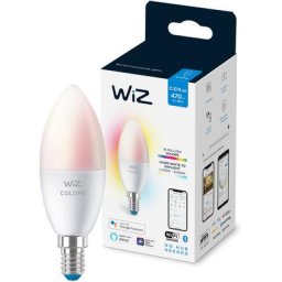 Ampoule couleur led connectée Wi-Fi E14 flamme, équivalent 40W, 470 lumen, fonctionne avec Alexa,