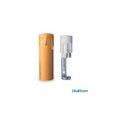 Douille + cache bougie E14 26x85mm crème GSC 2203363