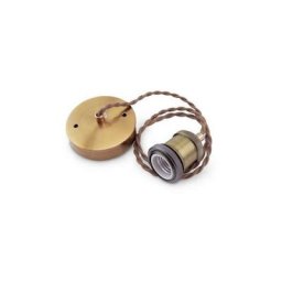 GSC - Support de lampe suspendue 1M laiton doré tresse de câble 0704715