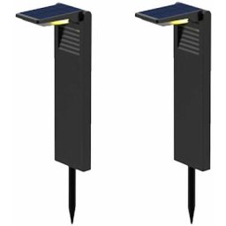Lot de 2 balises solaires à planter led blanc froid 2x ostry H41cm