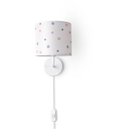 Paco Home - Applique Abat-Jour Tissu Lampe à Poser Lampe De Chevet E14 Vintage Rétro Ronde Lampe