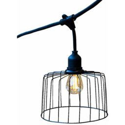 Guirlande lumineuse extérieur avec abat-jour en métal 10 ampoules à filament douille E27 led blanc