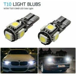 Ampoule led T10 194 168 W5W 5SMD, Lumière Latérale Voiture, Blanc 12V 2 pcs