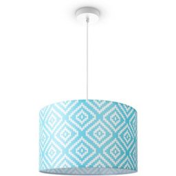 Paco Home - Plafonnier Abat-Jour Tissu Suspension E27 Chambre Rond Lampe à suspension - Blanc,