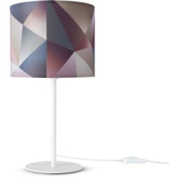 Paco Home - Applique Abat-Jour Tissu Lampe à Poser Lampe De Chevet E14 Vintage Rétro Ronde Lampe de