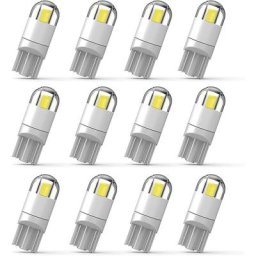 12pcs 194 led Ampoule de voiture 3030 Chipset 2SMD T10 194 168 W5W Ampoule led Wedge 1.5W 12V
