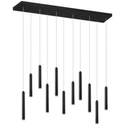 Suspensions Tubular Noir Mat 11x2W smd led - Noir