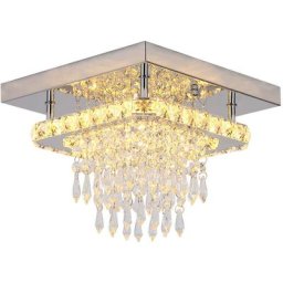 21W led Cristal Plafonniers Moderne Carré Lustre En Acier Inoxydable Lampe pour Chambre Cuisine