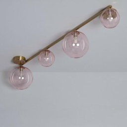 Plafonnier Métal et Verre Amatler 4 Spots Rose - Rose