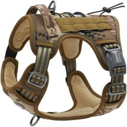 No Pull Dog Harnais Harnais tactique respirant réglable pour petit moyen grand chien m Camouflage