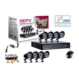 Housecurity - kit de surveillance vidéo 8 caméra infrarouge + dvr + alimentation + câbles