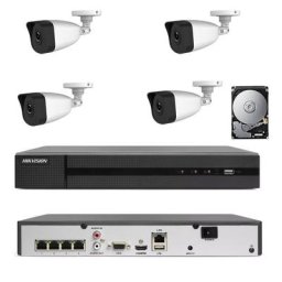 Hikvision - kit poe 4 channel nvr 2 mpx H265 cloud ip video surveillance hd 2 tb