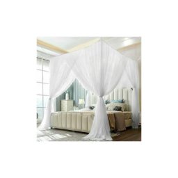 Moustiquaire de Lit Carrée, 210 x 190 x 240 cm Grand Moustiquaire Filet Baldaquin en Polyester,