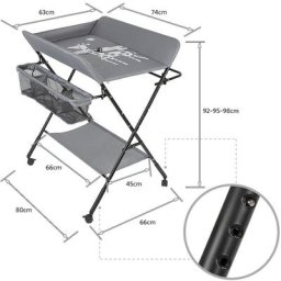 Dyhf - Baby changing table Table à Langer Bébé Pliante avec Panier de Rangement à Côté Structure en