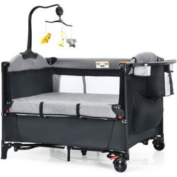Lit Parapluie Bébé Pliant 5 en 1 avec Matelas,Berceau Parc Bébé avec Table à Langer,Boîte à
