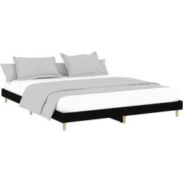 Cadre de lit noir 200x200 cm bois d'ingénierie vidaXL - Black