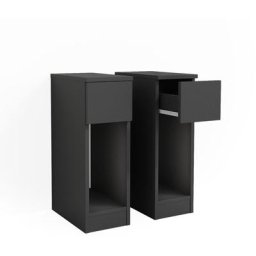 Table de chevet Enton noir set de 2 Vicco