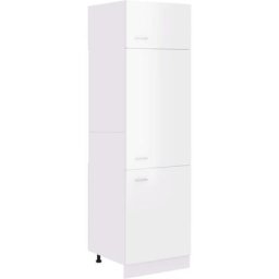 Armoire de réfrigérateur Blanc brillant 60x57x207 cm Aggloméré vidaXL - High gloss white