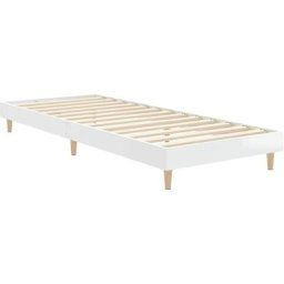 Cadre de lit blanc brillant 75x190 cm bois d'ingénierie Vidaxl High gloss white
