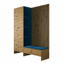 Ensemble entrée Hartford 320, Chêne artisanal + Manila 26, 206x145x44cm, Noir, Chêne artisanal,