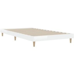 Cadre de lit blanc brillant 90x200 cm bois d'ingénierie Vidaxl High gloss white