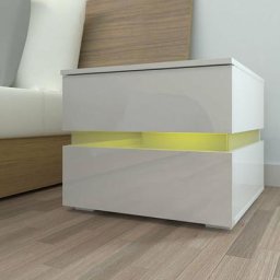 Table de chevet armoire double face led rvb Blanc