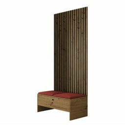 Ensemble entrée Hartford 321, Chêne artisanal + Manila 23, 206x85x44cm, Rouge, Noir, Chêne