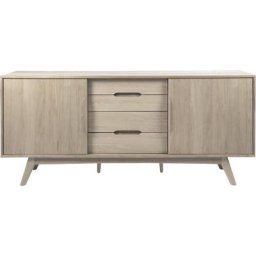 Marte Buffet 2 portes et 4 tiroirs, blanc, naturel.
