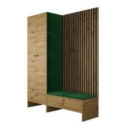 Ensemble entrée Hartford 320, Chêne artisanal + Manila 35, 206x145x44cm, Noir, Chêne artisanal,