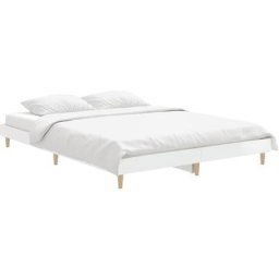 Cadre de lit blanc brillant 140x190 cm bois d'ingénierie Vidaxl High gloss white