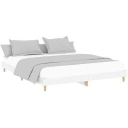 Cadre de lit blanc brillant 140x200 cm bois d'ingénierie Vidaxl High gloss white