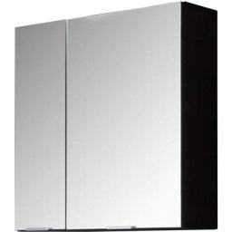 ConceptOne Armoire de toilette murale avec miroir, 2 portes, miroir en verre, gris. - Grise