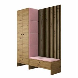 Ensemble entrée Hartford 320, Chêne artisanal + Manila 09, 206x145x44cm, Noir, Chêne artisanal,