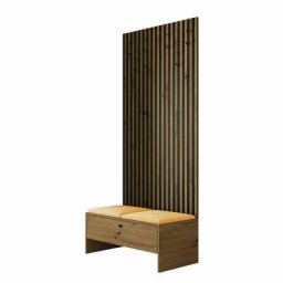 Ensemble entrée Hartford 321, Chêne artisanal + Manila 32, 206x85x44cm, Noir, Chêne artisanal,