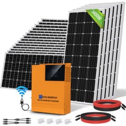 Kit de panneau solaire 3400W 48V avec onduleur-contrôleur tout-en-un solaire a onde sinusoïdale