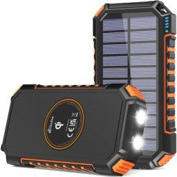 Hiluckey Chargeur Solaire 26800mAh avec 4 usb Portable Batterie Externe sans Fil Powerbank avec