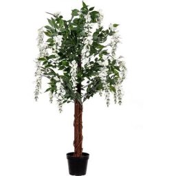 Arbre artificiel glycine 120 cm, 756 feuilles, crème - Plantasia