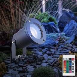 Spot de jardin avec piquet de sol éclairage de chemin électrique extérieur gris lampe d'extérieur
