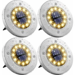 4 Pièces Lampes De Jardin Solaires 12 Led Lampadaire Solaire Extérieur Lumières De Jardin Solaires