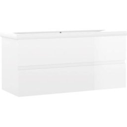 Armoire d'évier avec lavabo intégré Blanc brillant Aggloméré Vidaxl High gloss white