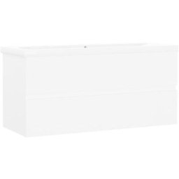 Armoire d'évier avec lavabo intégré Blanc Aggloméré Vidaxl White